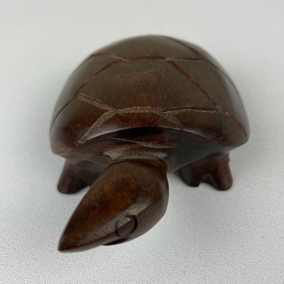 VTG Ironwood Hand Carved Turtle Tortoise Small Figurine Made in Mexico MCM Bohem - Picture 9 of 15